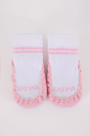 U.S. Polo Assn Çarık Çorap USB2800 Beyaz-Pembe