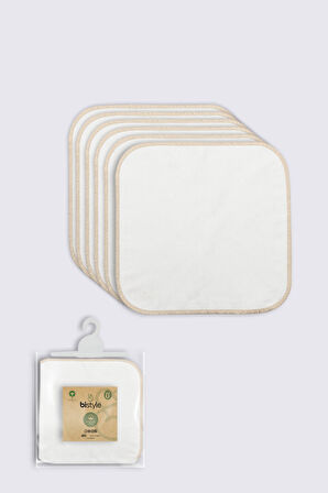 Bistyle Organik 28x28 6'Lı Penye Mendil 90103 Ekru