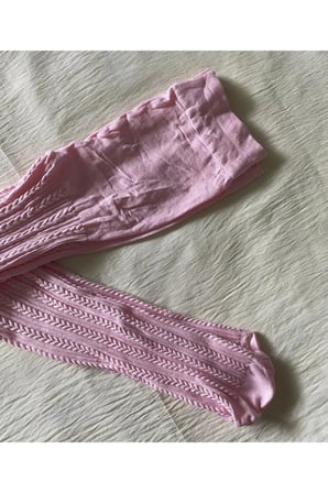 Kız Çocuk 80 Denye Mevsimlık Desenli Külotlu Çorap - PEMBE KÜLOTLU ÇORAP