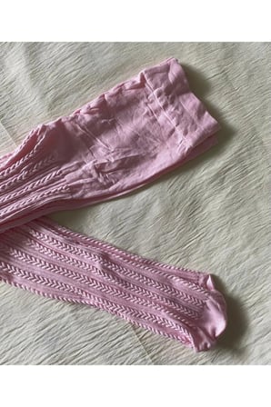 Kız Çocuk 80 Denye Mevsimlık Desenli Külotlu Çorap - PEMBE KÜLOTLU ÇORAP