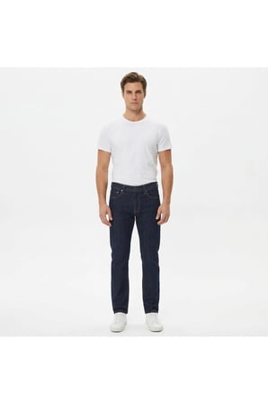 502 Taper likralı esnek kumaş erkek kot pantolon--classic denim navi--- Lacivert13 / 32/32