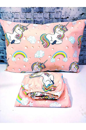 Unicorn Pamuklu Kumaş 100x200 Lastikli Çarşaf Takımı