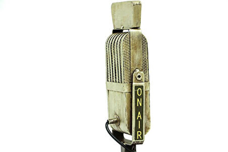 Himarry Dekoratif Metal Mikrofon Obje Biblo Vintage Hediyelik