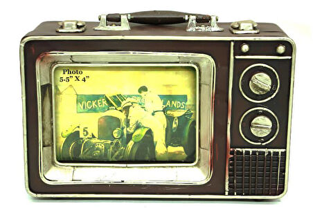 Himarry Dekoratif Metal Televizyon Bavul Vintage Biblo Hediyelik