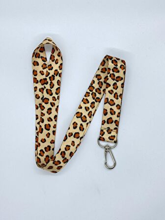 Leopar Temalı Boyun İpi 