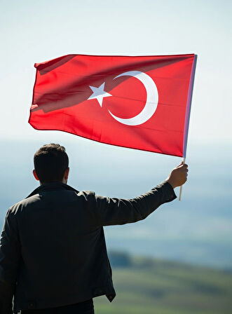 Türk Bayrağı 100×150 cm – Raşel Kumaş, Çift Dikiş