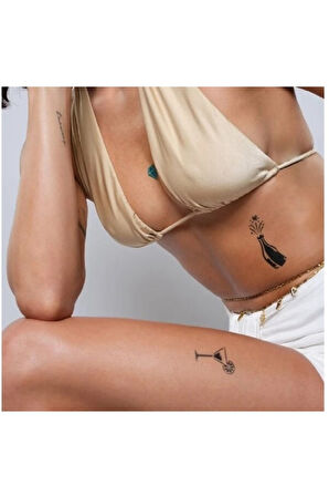 Ibıza City Pack Spray Tattoo Geçici Dövme Seti 13 Desen 1 Siyah Sprey
