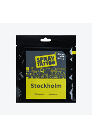 Stockholm City Pack Geçici Dövme Şablon Seti 26 Desen Spreysiz Sadece Şablon