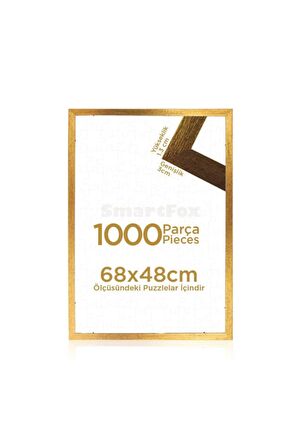 Puzzle Ve Yapboz Çerçevesi 1000 Parça Için 68cmx48cm Ebatında Altın Sarısı (gold)