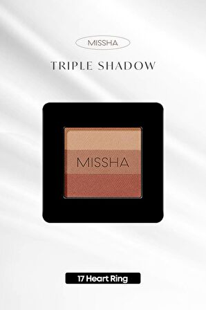 Yumuşak Dokulu, Dökülme Yapmayan 3 Renkli Göz Farı Triple Shadow No.17 (Heart Ring)