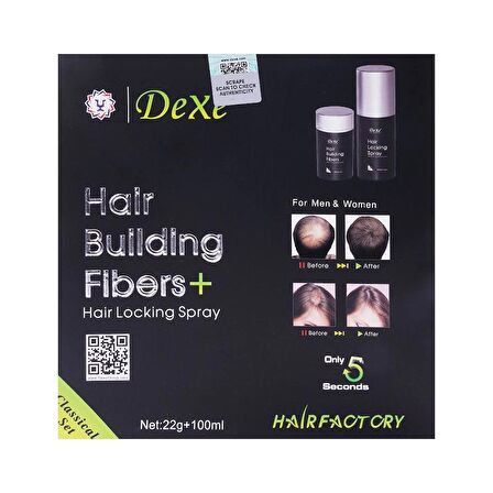 Dexe Saç Dolgunlaştırıcı Fiber Keratin Toz ve Sprey Siyah