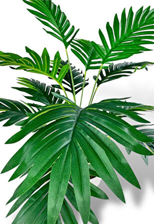 Yapay Ağaç Salon Bitkisi Areka Palmiye Krem Saksıda 60cm 12 Yaprak Plastik