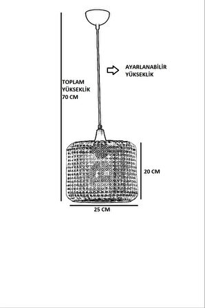 ARTHUR KÜÇÜK TEKLİ RATTAN SARKIT