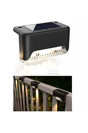  4 Adet L Solar Led Güneş Enerjili Su Geçirmez Köşebent Led Işık Merdiven Veranda Bahçe Aydınlatma