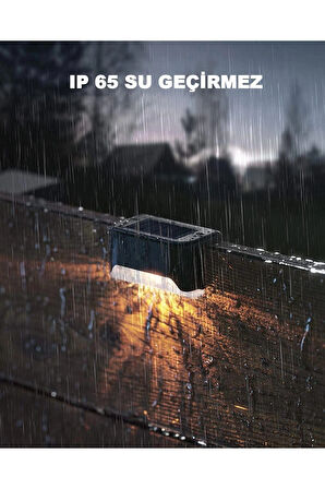  4 Adet L Solar Led Güneş Enerjili Su Geçirmez Köşebent Led Işık Merdiven Veranda Bahçe Aydınlatma