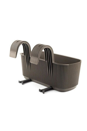 Omnipazar KRS-249 Dekoratif Plastik Pera Askılı Balkon Saksı 3.2 Litre