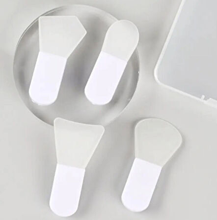 4 Adet Mini Spatula Maske Fırçası- Kolay Sürülebilir ve Taşınabilir Maske Fırçaları-Makyaj Aksesuarı