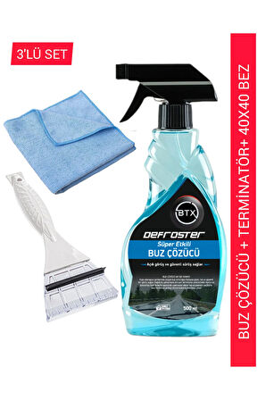 KIŞLIK 3'LÜ SET BUZ ÇÖZÜCÜ+TERMİNATÖR+40X40 TEMİZLİK BEZİ(1ADET)