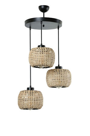 TIGER 3 LÜ TEPSİLİ RATTAN SARKIT