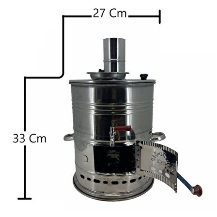 Paslanmaz 304 Çelik Demlikli 7 litre Semaver