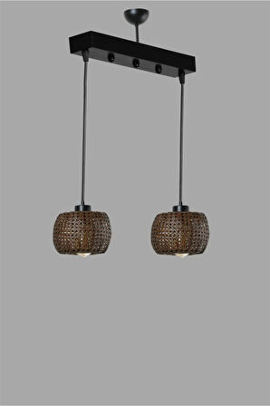 TIGER 2 Lİ SIRALI CEVİZ RATTAN SARKIT