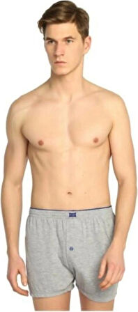 Erkek Düğmeli Penye Erkek Boxer 2'li Paket