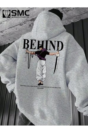 Unisex Toji X Japon Baskılı kapüşonlu Sweatshirt