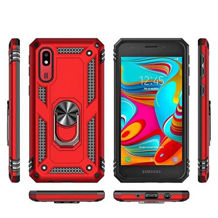 Gpack Samsung Galaxy A2 Core Kılıf Vega Standlı Yüzüklü Mıknatıslı