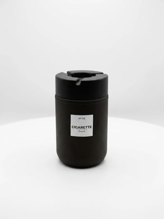 Qlux 3 Adet Cam Modern Siyah Kokusuz Kapaklı Küllük - 15 cm Silindir 660cc Masaüstü Kül Tablası