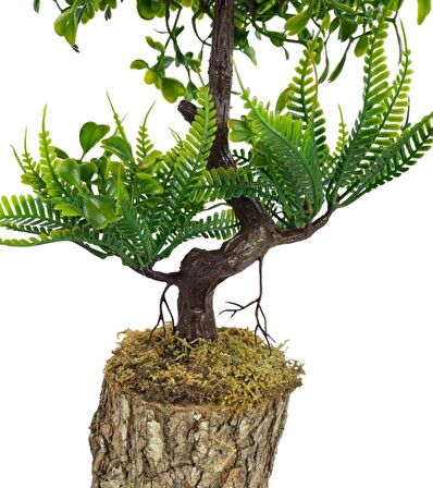 Bonsai Dekoratif Yapay Ağaç Yarım Top Kafalı Yeşil Bonzai 30CM