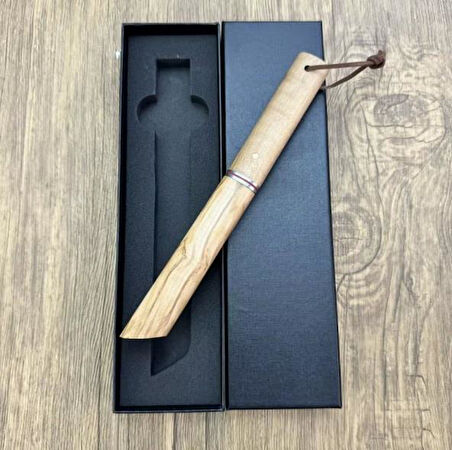 Damascus Tanto Japon EDC Zeytin Ağacı Sap