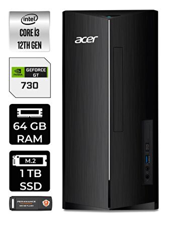 Lenovo NEO 50T i3 12100 64GB RAM 1TB SSD RX550/4GB W11HOME 11SC001ATX MASAÜSTÜ PC & PER4 BELLEK