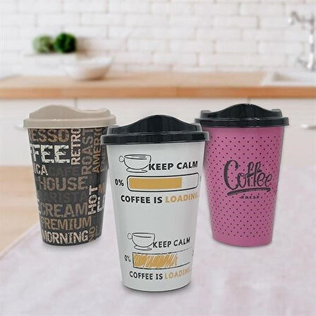CT-STONES® 3 Adet Kahve Bardağı Seti Dekoratif Plastik Kahve Muhafaza Bardağı