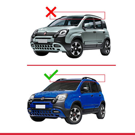 Fiat Panda Cross 2014 ve Sonrası ile Uyumlu FLY Model Ara Atkı Tavan Barı Siyah 3 Adet
