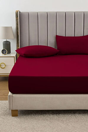 | Ranforce | Pamuklu Tek / Çift Kişilik Bordo Lastikli Çarşaf | 14 Renk | Fıtted |