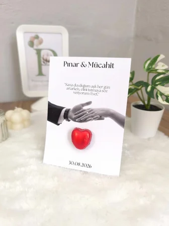 ​Pamuğum Atelier Kişiye Özel Kalpli Çikolata İsteme, Söz, Nikah, Nişan Hediyeliği (200 Adet)