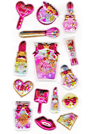 Sticker Kabartmalı Stiker Defter, Planlayıcı Etiket (pullu-808) - 17x9 cm - Makyaj