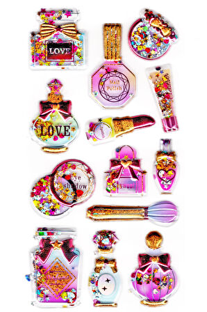 Sticker Kabartmalı Sticker Defter, Planlayıcı Etiket (pullu-812) - 17x9 cm - Parfüm Makyaj