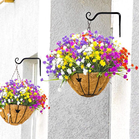 6lı Set Yapay Çiçek Sazlı Lotus Pembe Renk 7 Dal Plastik  30cm 