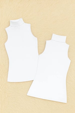 Kadın Modal Pamuklu Likralı Kolsuz Yarım Balıkçı Yaka 4'lü Atlet T-shirt Q6K6K1T4KA