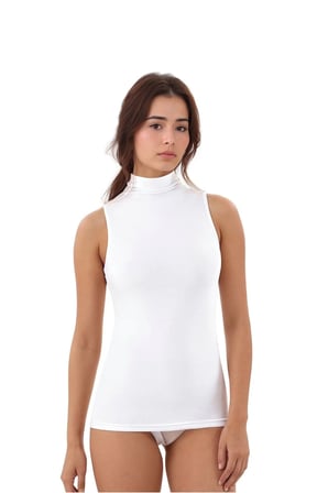 Kadın Modal Pamuklu Likralı Kolsuz Yarım Balıkçı Yaka 4'lü Atlet T-shirt Q6K6K1T4KA