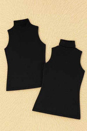 Kadın Modal Pamuklu Likralı Kolsuz Yarım Balıkçı Yaka 4'lü Atlet T-shirt Q6K6K1T4KA