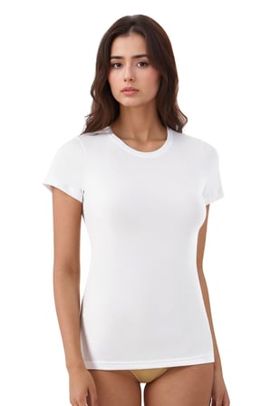 Kadin Modal Pamuklu Likrali Yarim Kol 2'Li Atlet T Shirt Q6K6K1T5Ka