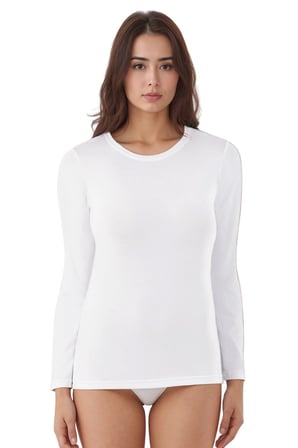 Kadin Modal Pamuklu Likrali Uzun Kol 2'Li Atlet T Shirt Q6K6K1T7Ka