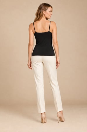 Kadın İnce Askılı Pamuklu Atlet Tekli Siyah