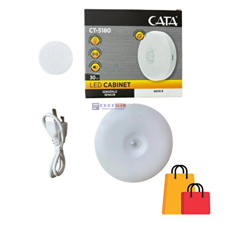 Cata CT-5180 Sensörlü Mıknatıslı 3 ADET LED Orijinal Armatür Yeni Tasarım