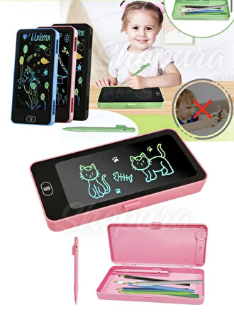 Writing Tablet Lcd 6,5 Inç Dijital Kalemli Çizim Yazı Tahtası Ve Kalemlik Grafik Not Eğitim Tableti