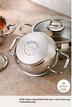 Em san Birce Çelik Derin Tencere 22 cm