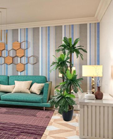 Yapay Ağaç Sıkas Palmiye 4Katlı 84Yaprak 150cm Salon Çiçeği Yapay Çiçek