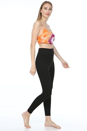 Kadın Siyah Yüksek Bel Toparlayıcı 2 Beden Incelten Çelik Tayt